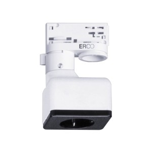 ERCO 3-fase-adapter met stekker-doos, wit