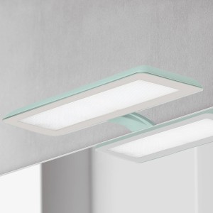 Ebir LED spiegellamp Nikita, aquamarijn/staalgrijs