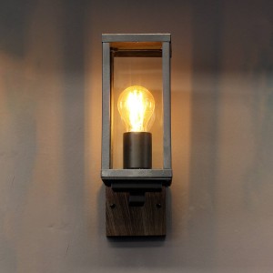 Eco-Light Buitenwandlamp Karo, staand, houtdecor
