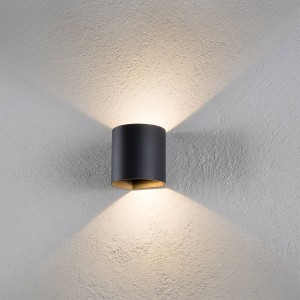 Eco-Light LED buitenwandlamp Dodd, rond, antraciet