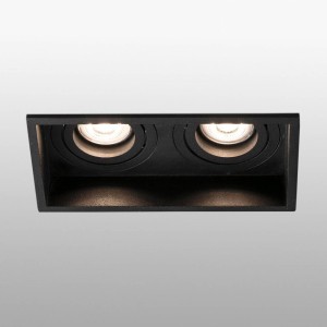 FARO BARCELONA Inbouwlamp Hyde, 2-lamps draaibaar in zwart