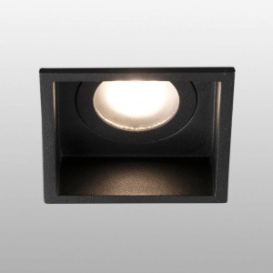 FARO BARCELONA Inbouwspot Hyde 1-lamp frame hoekig IP44 zwart