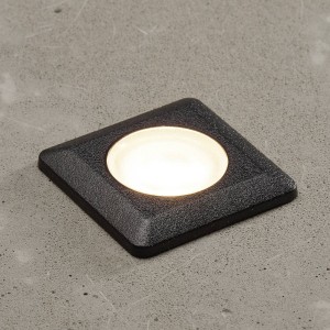 Fumagalli LED inbouwlamp Aldo hoekig zwart/helder 3.000K