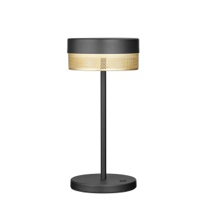 HELL LED tafellamp Mesh accu, hoogte 30 cm zwart/goud