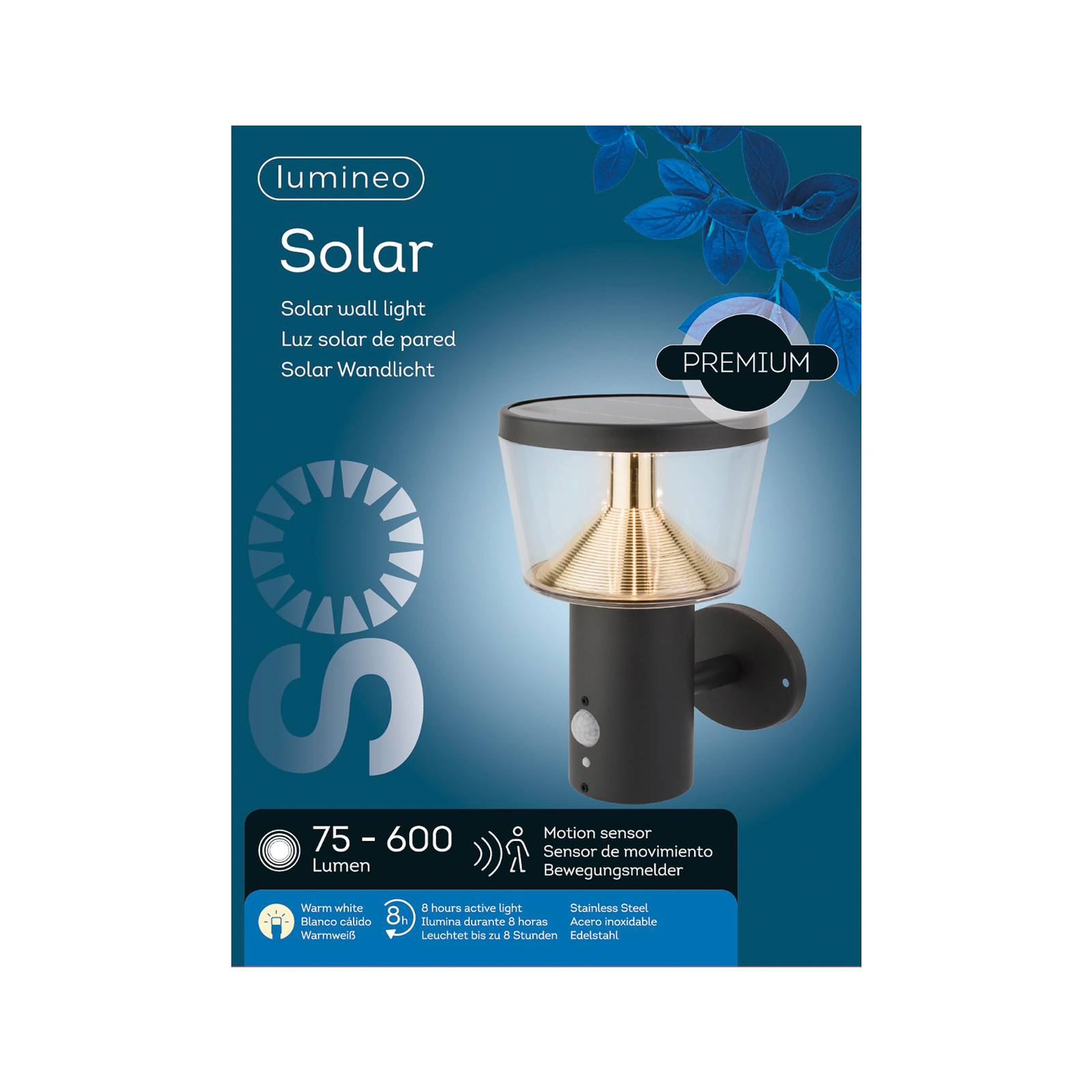 Kaemingk LED wandlamp op zonne-energie 895203 van RVS