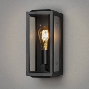 Konstsmide Buitenwandlamp Carpi, zwart, 12,5 x 30 cm