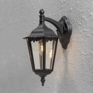 Konstsmide Buitenwandlamp Firenze, hangend, 48cm, zwart