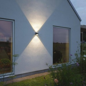Konstsmide LED buitenwandlamp Bitonto 2-lamps antraciet