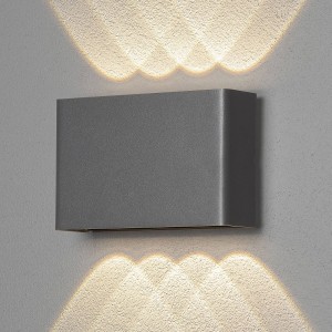 Konstsmide LED buitenwandlamp Chieri, 8-lamps, antraciet