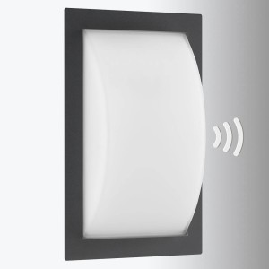 LCD Buitenwandlamp Ivett grafiet E27 met bewegingsmelder E27