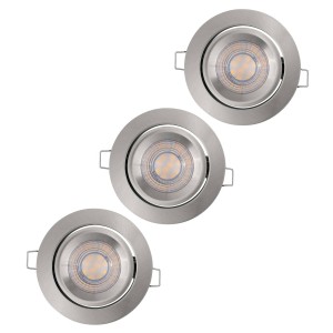 LEDVANCE Simple Dim LED spot in per 3-set, nikkel