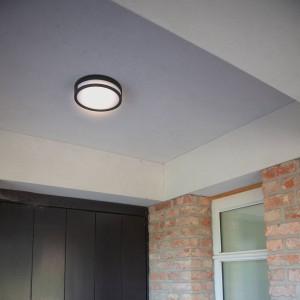 LUTEC LED buiten plafondlamp Rola, matzwart