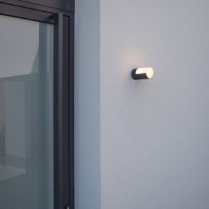 LUTEC LED buitenwandlamp Cyra, 1-lamp matzwart