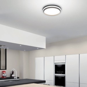 LUTEC LED plafondlamp Cepa, RGBW en CCT zwart Ø 35 cm