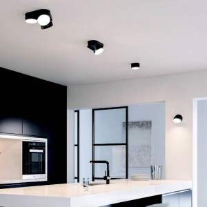 LUTEC LED plafondspot Stanos, CCT, 1-lamp, zwart