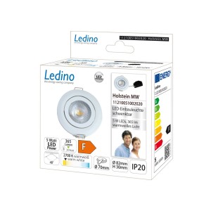 Ledino LED inbouwlamp Holstein MS, IP20 40°, wit