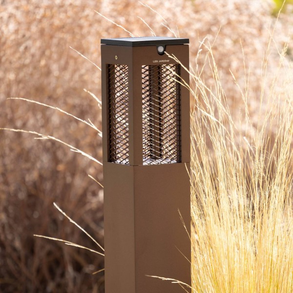 Les jardins led solar tuinlamp tradition sensor corten 90cm 2
