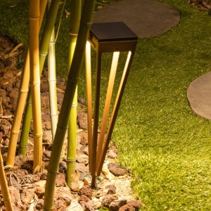 Les Jardins LED zonne-energiefakkel Tinka, 52 cm hoog, corten