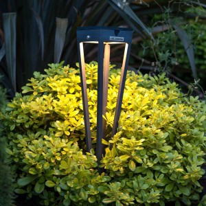 Les Jardins LED zonne-energiefakkel Tinka, 52 cm hoog, grijs
