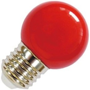 Lighto | LED Kogellamp Plastic | Grote fitting E27 | 1W Rood