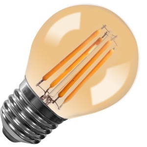 Lighto | LED Kogellamp Plastic | Grote fitting E27 Dimbaar | 4W Goud