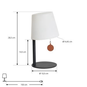 Lindby Aurilia LED tafellamp met kap accu