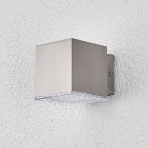 Lindby Compacte LED-buitenwandlamp Lydia, rvs