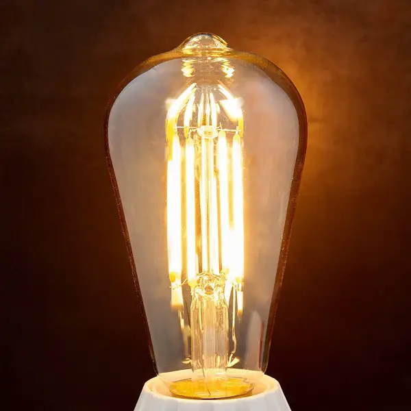 Lindby e27 led rustieke lamp 6w 500lm amber 2 per set