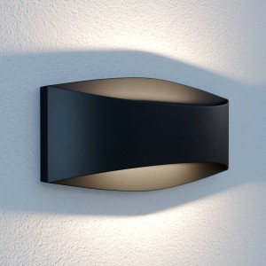Lindby Evric LED buiten wandlamp, breedte 25,4 cm