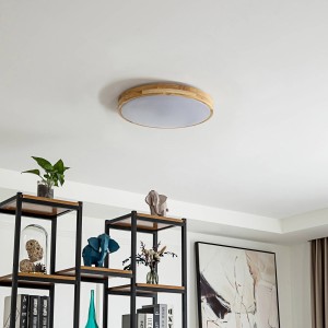 Lindby Innes LED plafondlamp hout Ø39cm Smart