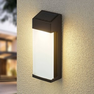 Lindby Kendrik LED solarwandlamp, zwart