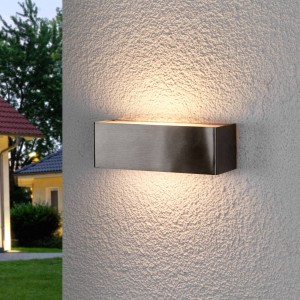 Lindby LED-buitenwandlamp Alicja van roestvrij staal