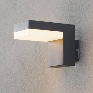 Lindby LED buitenwandlamp Dionys in donkergrijs