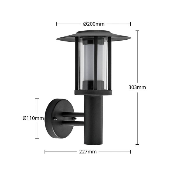 Lindby led buitenwandlamp gregory grijs 2