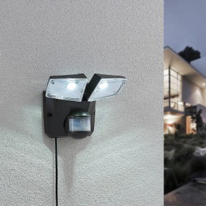 Lindby LED spot op zonne-en Ignaz, 2 lampjes, donkergrijs