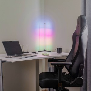 Lindby LED tafellamp, USB, RGBW, hoek