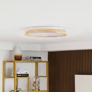 Lindby Mirren LED plafondlamp hout Ø49,5cm Smart