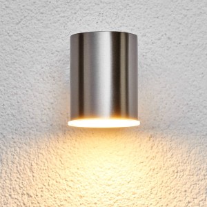 Lindby Ronde LED-buitenwandlamp Morena van rvs
