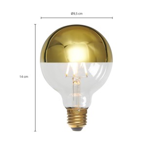 Lucande E27 3,8W LED kopspiegellamp G95, 2700K goud