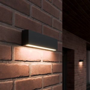 Lucande Elvira – grafietgr. LED outdoor wandlamp met IP65
