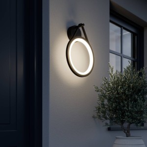 Lucande LED buiten wandlamp Mirco, ringvormig, IP65