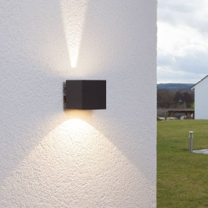 Lucande LED buitenwandlamp Jarno, grafiet