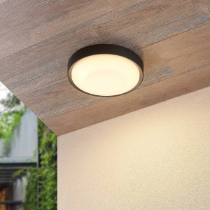Lucande Lare LED buiten plafondlamp, Ø 25cm