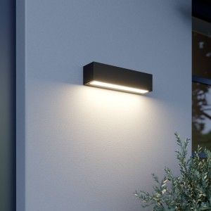Lucande Lengo LED wandlamp, 25 cm, grafiet 1-lamp