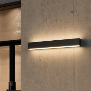 Lucande Lengo LED wandlamp, 50 cm, grafiet 2-lamp
