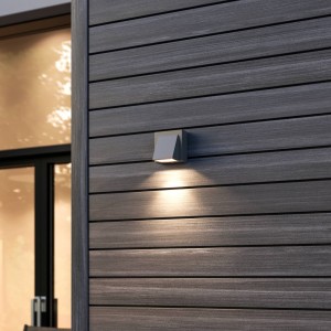Lucande Zilvergrijze LED-buitenwandlamp Marik