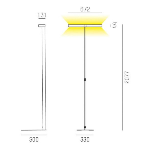 Molto luce concept double f vloerlamp dimbaar wit 2