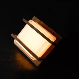 Moretti Luce LED buitenwandlamp Ice Cubic 3406, messing antiek