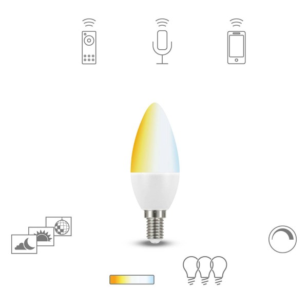 Müller licht tint white led-kaarslamp e14 5