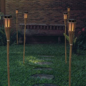 Newgarden Hiama LED solar-tuinfakkel van bamboe